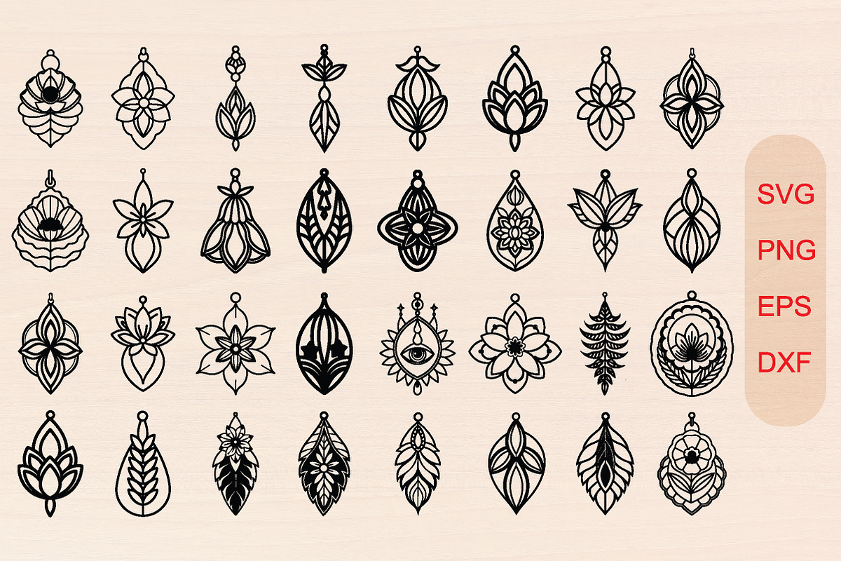 Wildflower Earrings SVG Bundle, an Object Graphic by jannatulpakhi (Photo 1 of 6)