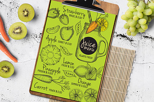 FREE! Trifold Juice Drink Menu