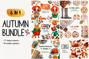 Autumn Watercolor bundle, an Animal Illustration by Ekaterina Goncharova (Thumbnail 1 of 13)