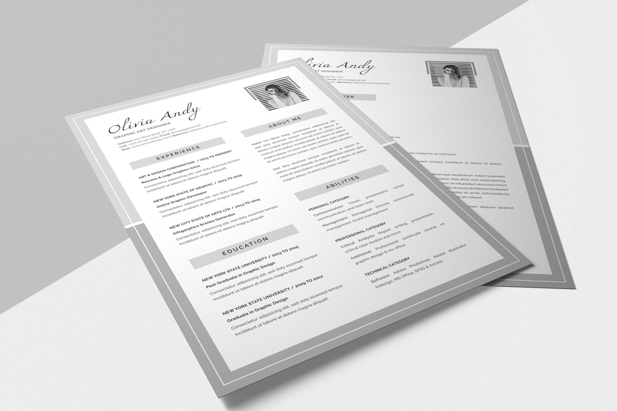 OLIVIA Resume & Cover Letter, a Resume Template by Typography Prime (Photo 4 of 4)