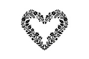 Floral Heart Frame Silhouette Pack, an Illustration by Artivon (Thumbnail 32 of 49)