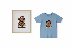 Cute Christmas Teddy Bear, a Branding & Logo Template by Vectorium Studio