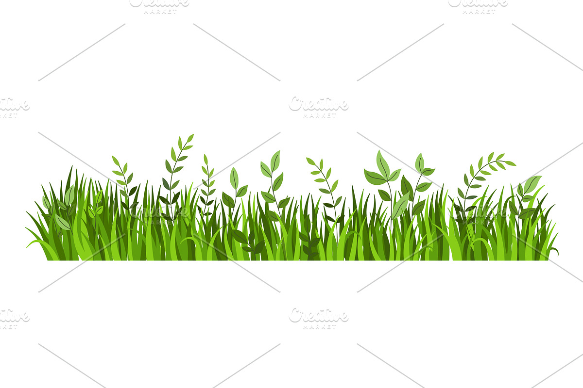 Summer grass border. Nature, an Object Illustration by the8monkey