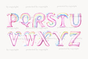 Rainbow Alphabet Clipart, a Decorative Illustration by GlamArtZhanna (Thumbnail 3 of 7)