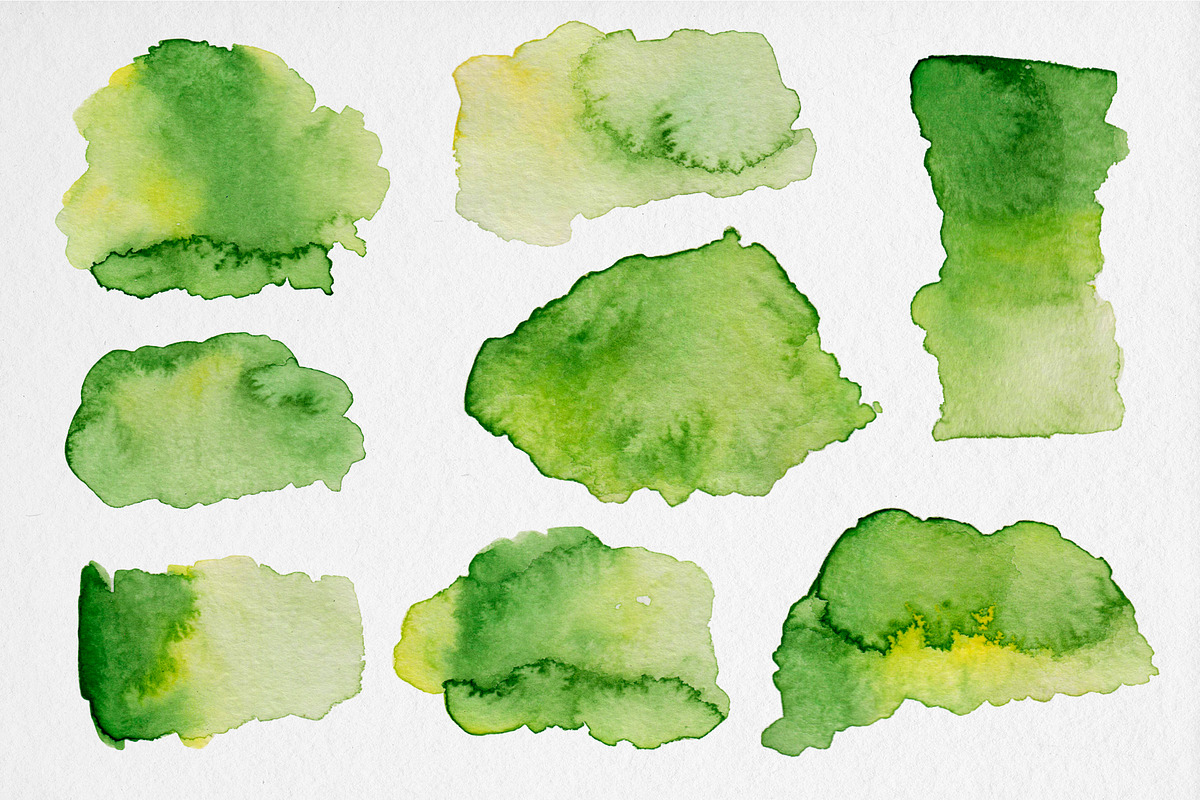 Watercolor Green Abstract Stains, a Texture Graphic by MilanaDesignShop (Photo 2 of 3)