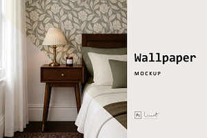 Classic Bedroom Wallpaper Mockup PSD, a Household Mockup by LinnestCreative