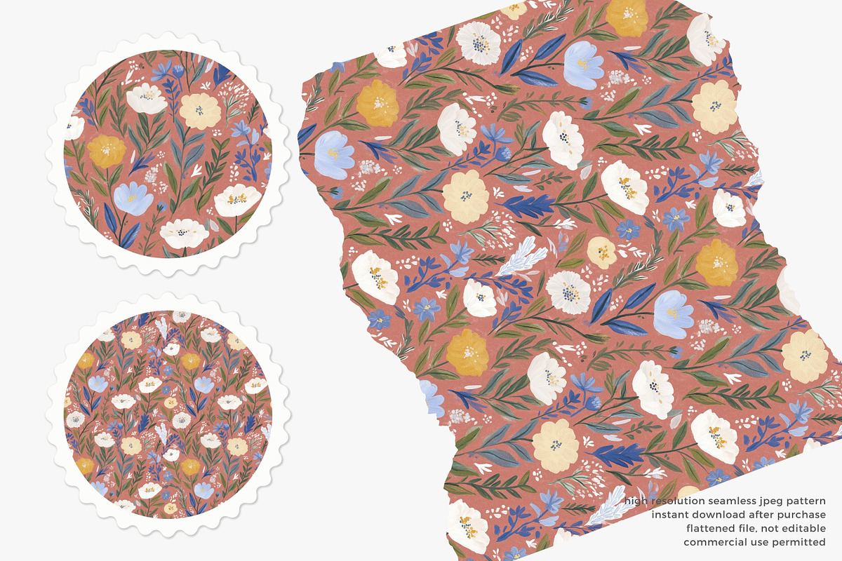 vintage seamless floral pattern set, a Pattern Graphic by Patishop Art (Photo 6 of 14)
