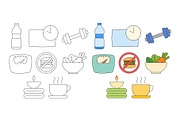 Wellness lifestyle handdrawn doodle., a Healthcare Illustration by kaisorn (Thumbnail 2 of 3)