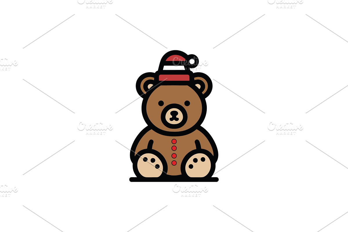 Cute Christmas Teddy Bear, a Branding & Logo Template by Vectorium Studio (Photo 2 of 2)