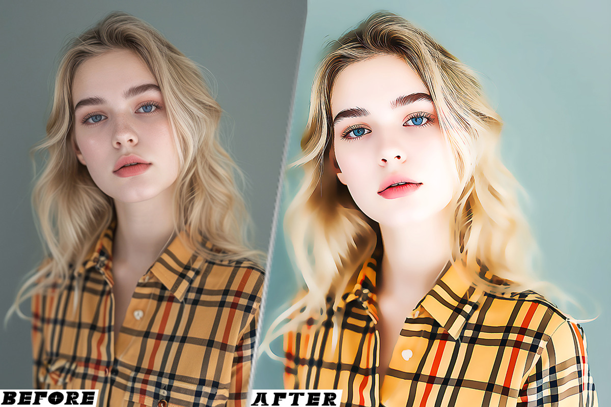Cleatn Cartoon Retouch Photoshop, an Action Add-On by one-touch (Photo 3 of 9)