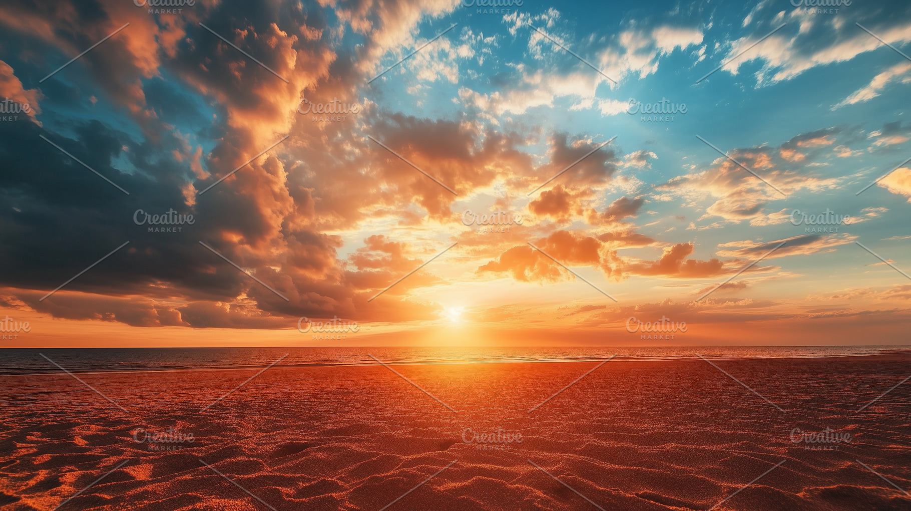 Sunset over the calm beach, a Nature Photo by MistyDay