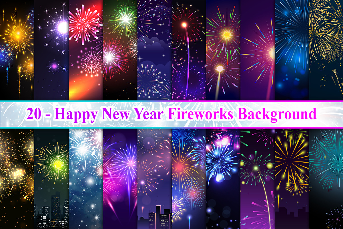 Happy New Year Fireworks Background, a Background Graphic by Digital Studio (Photo 1 of 7)