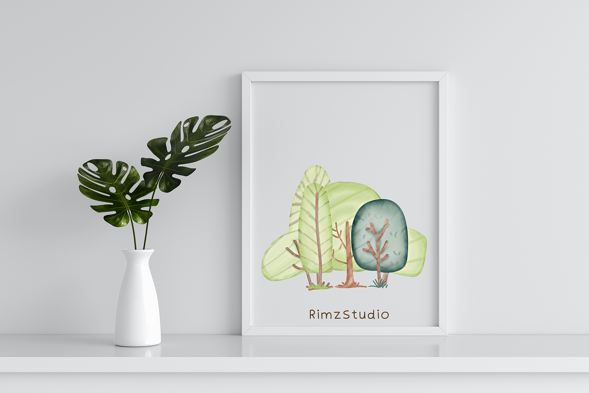 Watercolor Trees Clipart PNG, a Seasonal Illustration by RimzStudio (Photo 2 of 6)