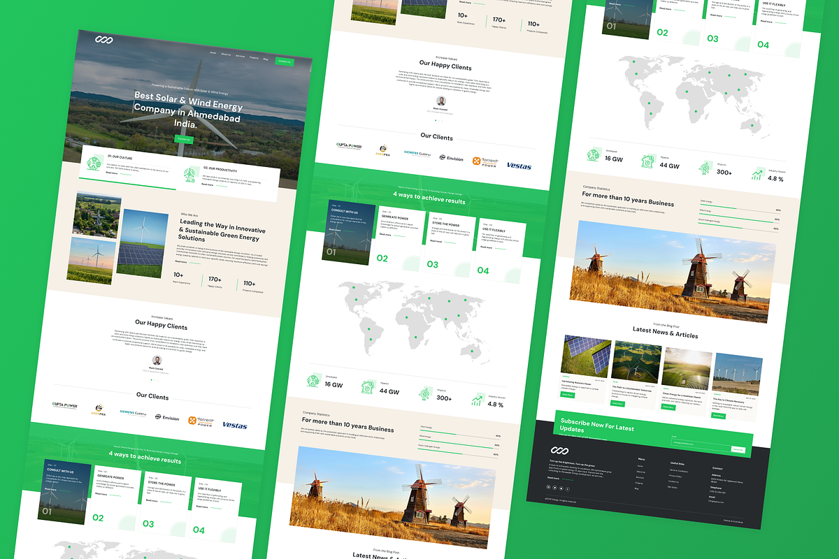 Solar & Wind Energy Landing Page, a Landing Page Template by UI/UX Ocean (Photo 2 of 3)