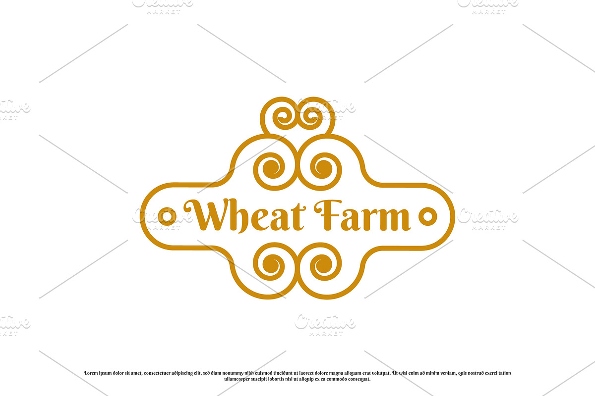 Wheat Farm Label Logo Design Icon, a Branding & Logo Template by Morvana Crew