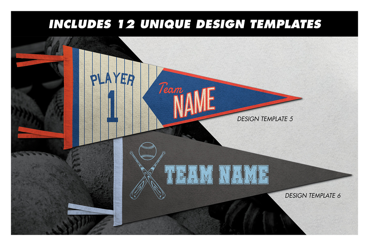 Screen-Printed Felt Pennant Creator, a Product Mockup by Chris Weibring (Photo 7 of 13)