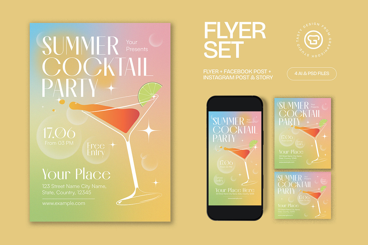 Summer Cocktail Party Flyer