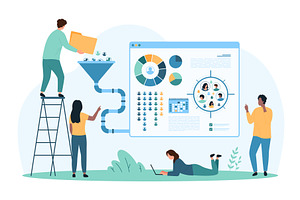 Sociology & marketing focus data, a Person Illustration by Flashvector