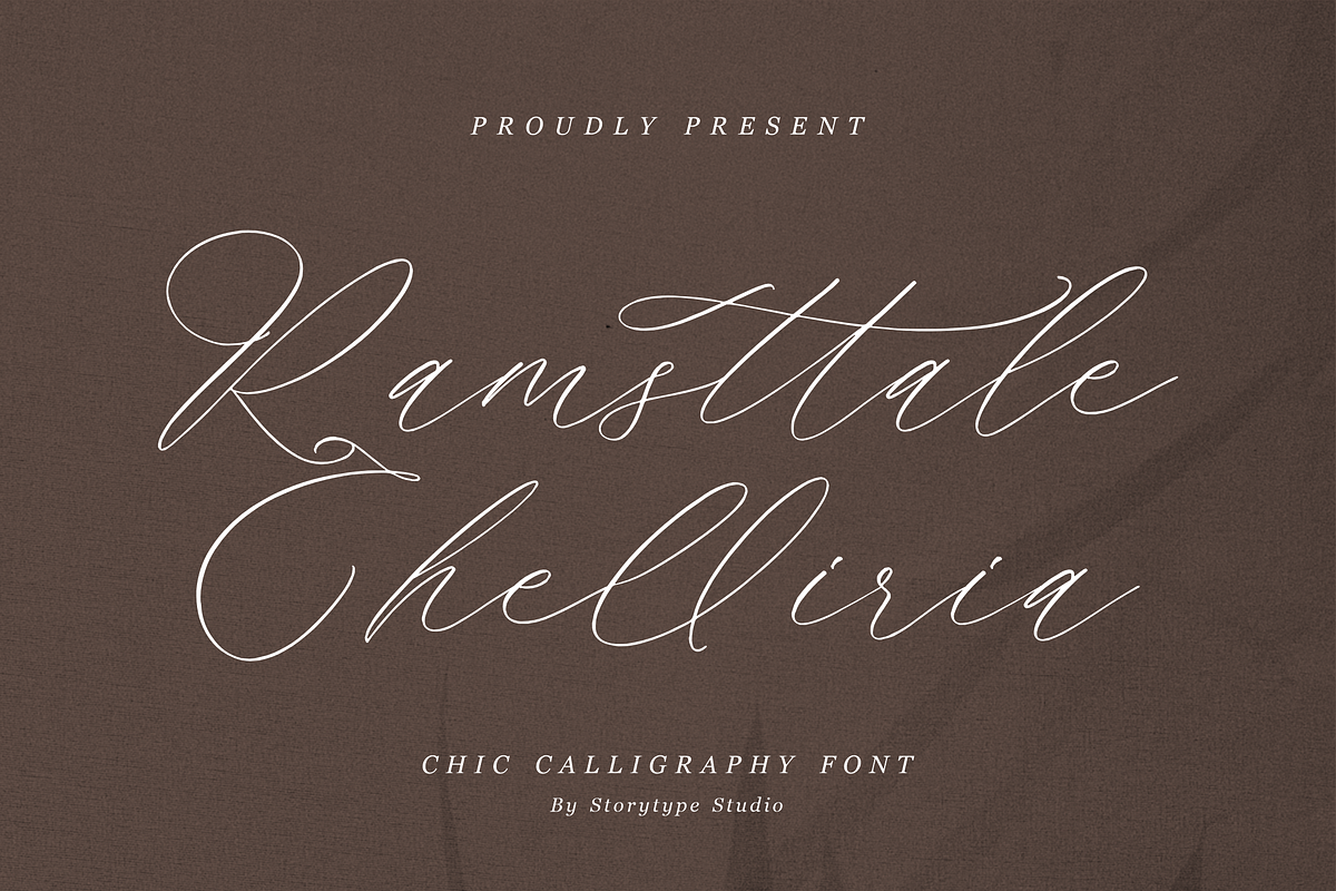 Ramsttale Chelliria Chic Calligraphy, a Script Font by Storytype Studio (Photo 1 of 12)