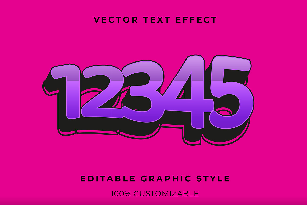Rounded 3D Gradient Text Effect preview 2