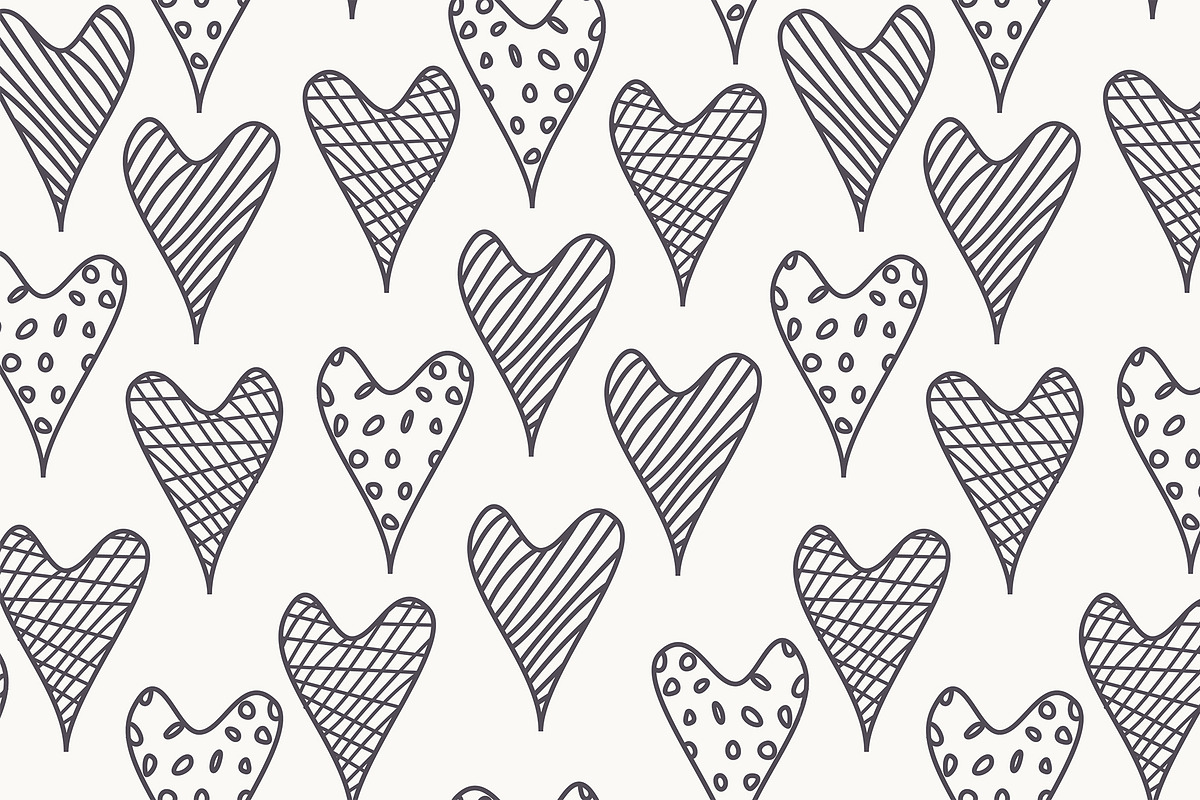 Hearts Seamless Patterns Set, a Pattern Graphic by Curly_Pat (Photo 5 of 9)