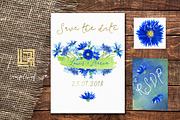 Cornflower gold. Watercolor clipart., an Illustration by LABFcreations (Thumbnail 2 of 4)