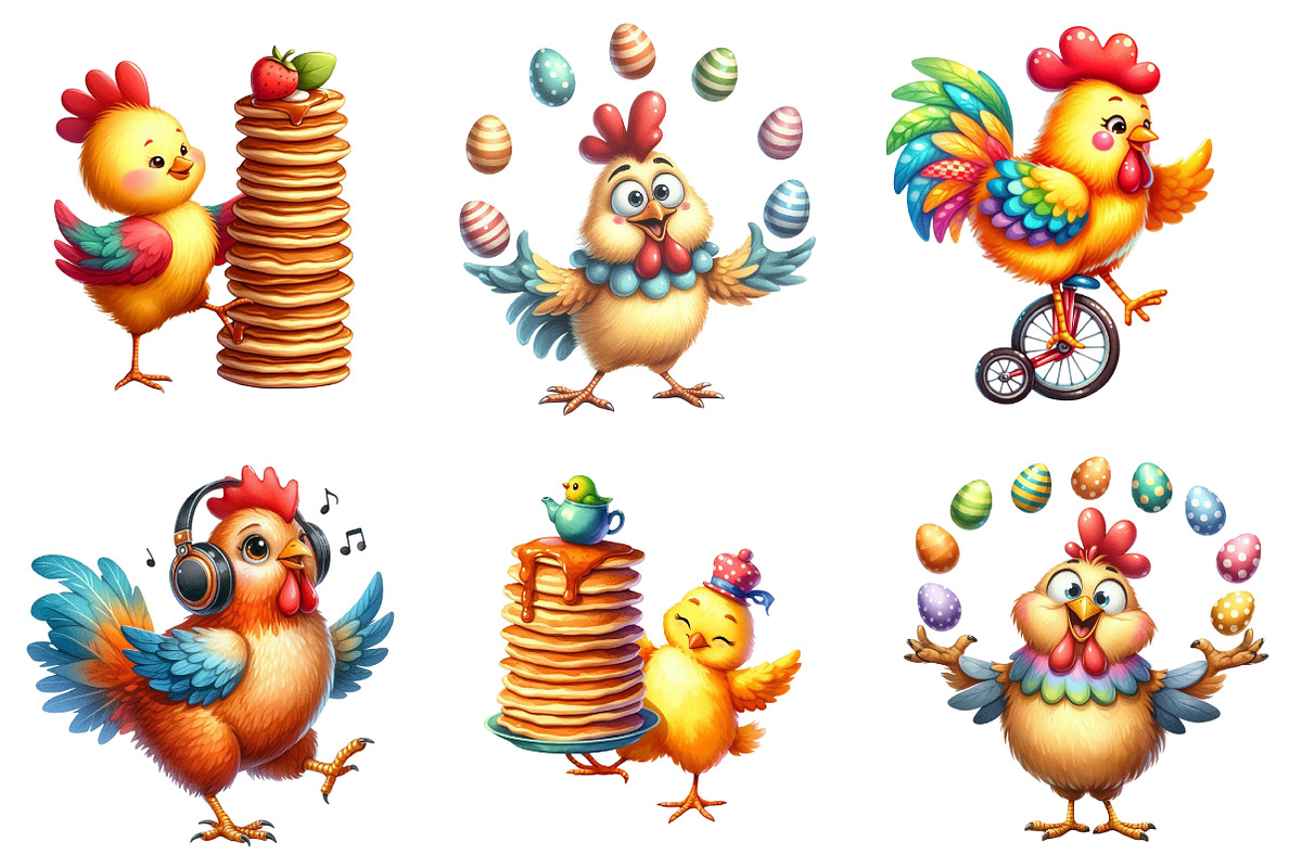 Funny Chiken Clipart, a Graphic by CitraGraphics (Photo 3 of 4)