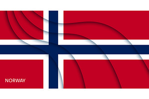 Flag of Norway, 7 May Constitution, a Texture Illustration by Vector Tradition