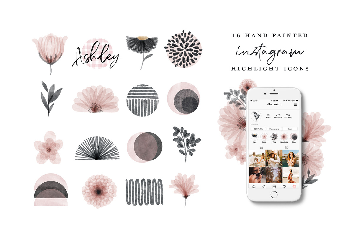 64 instagram highlight icon bundle, an Illustration by beatriceviyiwi (Photo 3 of 5)