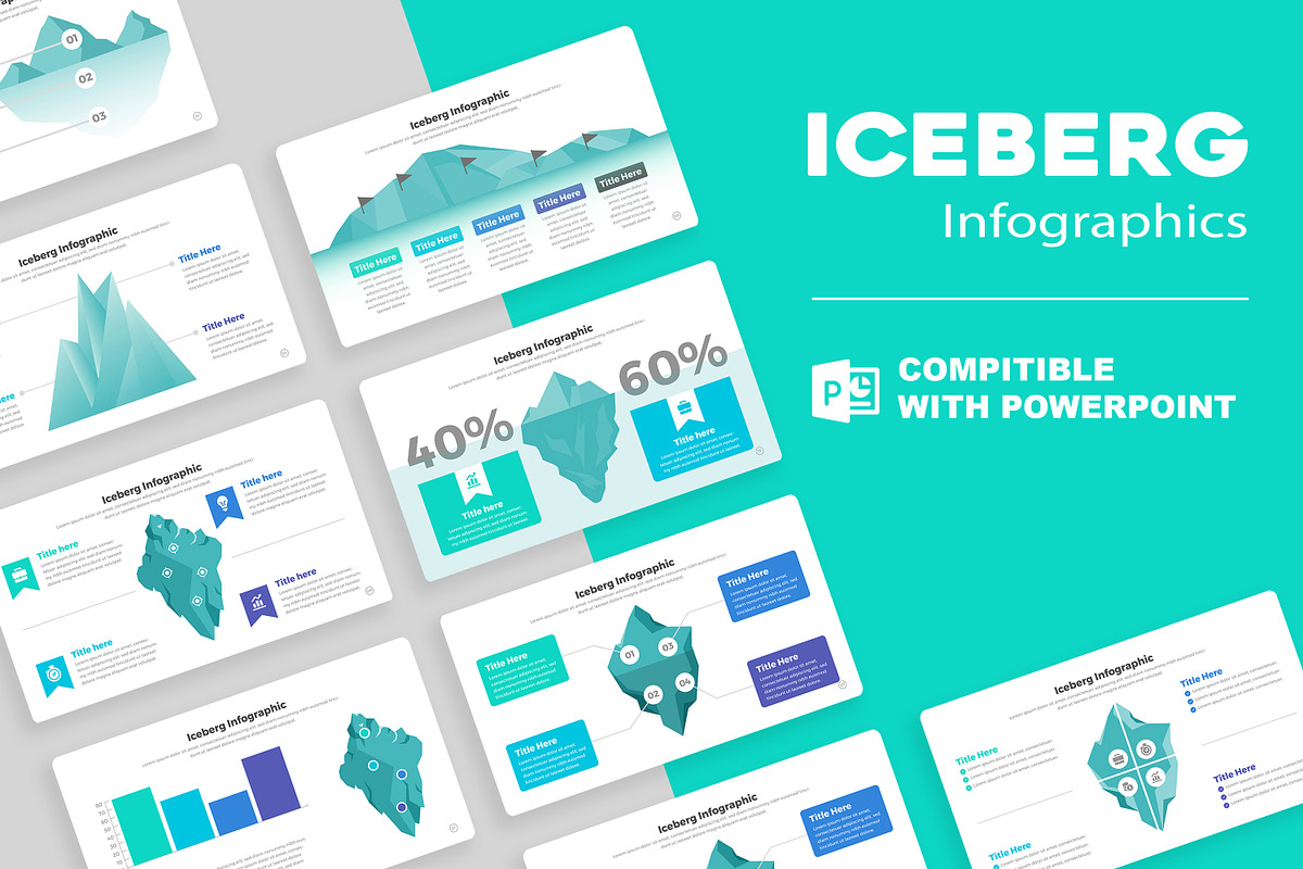 Iceberg Infographic PowerPoint, a Presentation Template by Mighty-Slide (Photo 1 of 6)