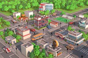 Low Poly Cartoon City Pack