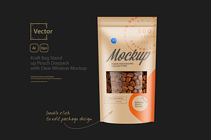 Kraft Bag Stand Up Pouch Mockup