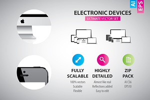 Electronic devices - vector set, an Object Graphic by Infographic Template Shop