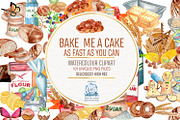 101 Baking Items Watercolor Clipart, an Illustration by LilyBoo Clipart (Thumbnail 1 of 4)