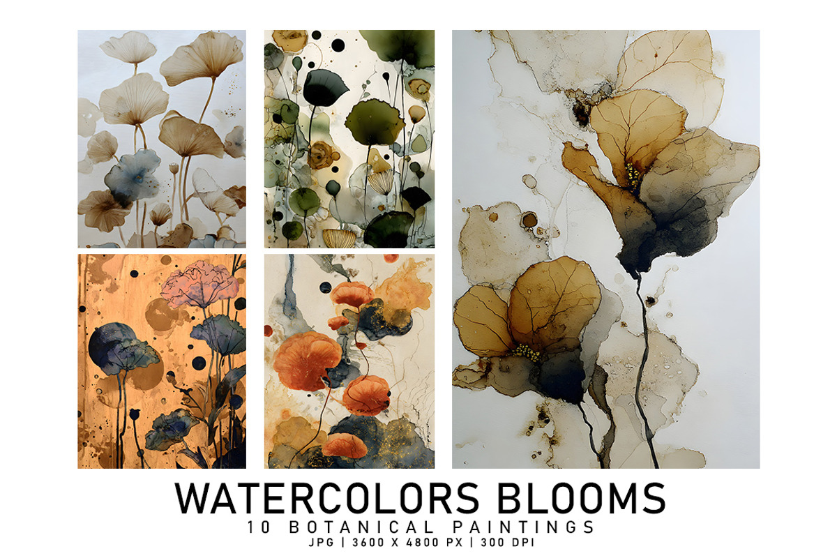 Watercolor Blooms, a Decorative Illustration by Digital Art Creations (Photo 2 of 6)