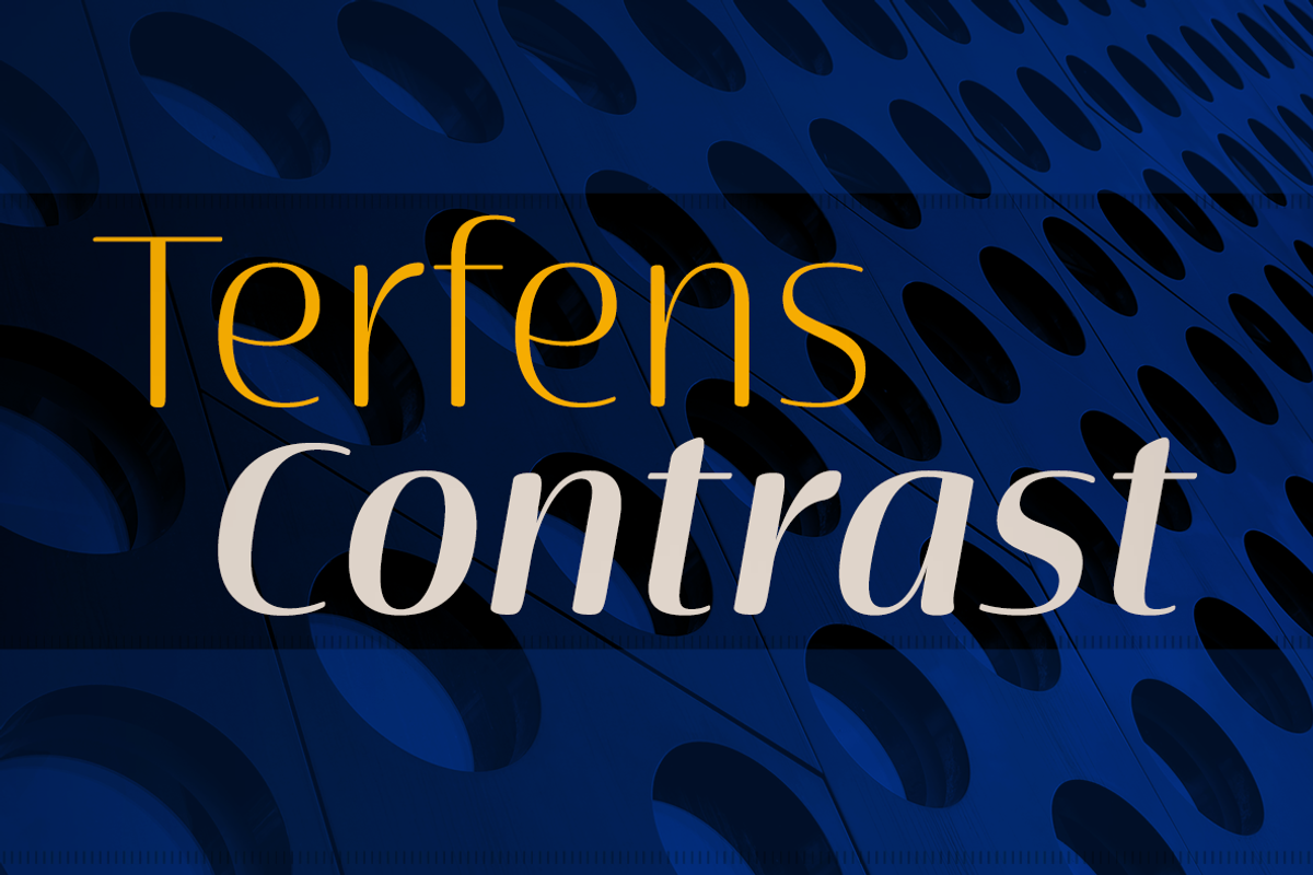 Terfens Contrast, a Sans Serif Font by insigne (Photo 1 of 5)