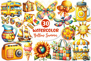 Yellow Patchwork Summer Clipart, an Illustration by Dream Creation (Thumbnail 1 of 6)