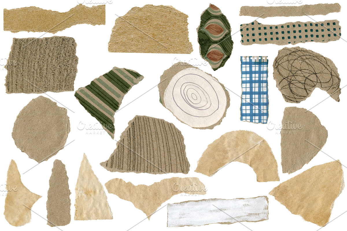 Torn papers clipart., a Texture Graphic by TaPilipa (Photo 6 of 8)
