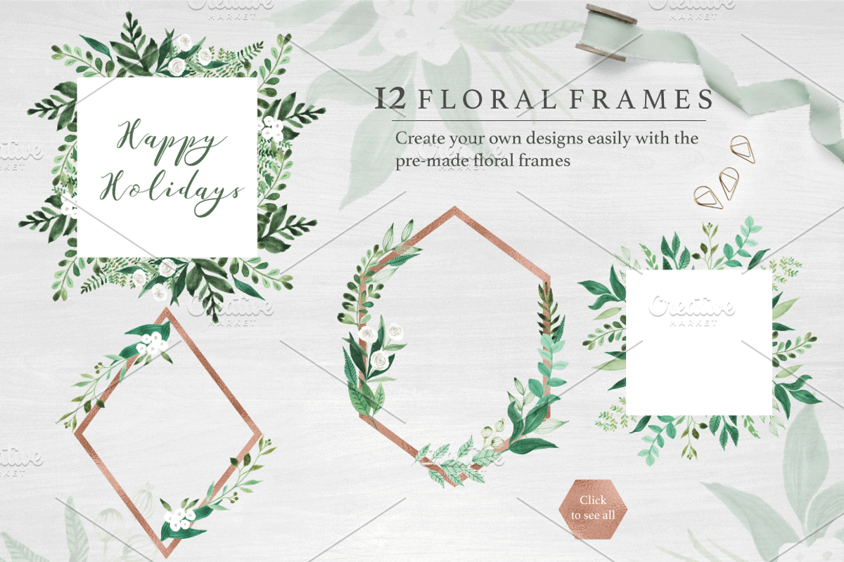 Botanist Watercolor Greenery Leaves, a Texture Illustration by Momo Studio (Photo 2 of 9)