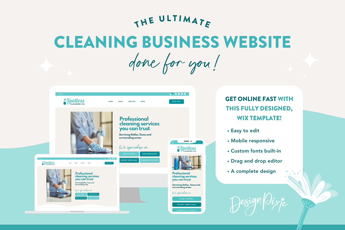 Wix Website Template for Cleaners, a Wix Template by Design Pixie (Photo 2 of 8)