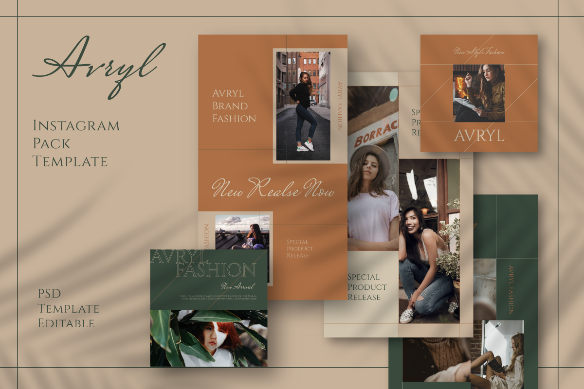Avryl Story & Feed Instagram Templat, a Social Media Template by Inkofert (Photo 12 of 12)