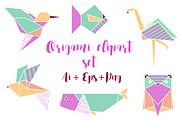 Origami Clipart Set Png Ai Eps, an Illustration by Annakristal (Thumbnail 1 of 2)