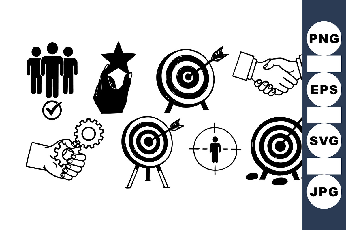 Business Goals Icon Set, an Illustration by designvectx (Photo 1 of 3)
