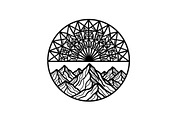 Mountain Sun Circle Design Bundle, an Illustration by Creativeshirt (Thumbnail 3 of 31)