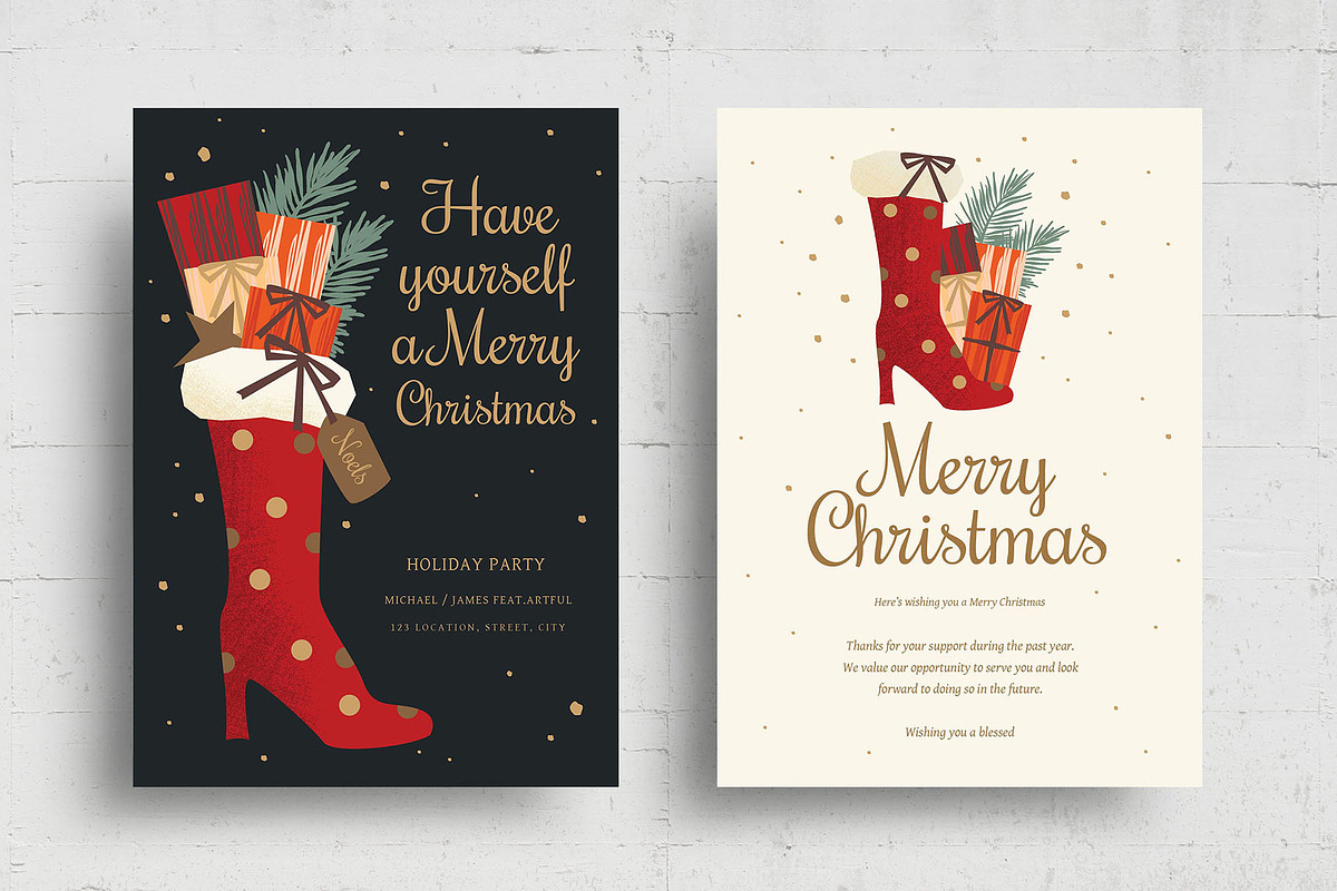 Christmas Card with Festive Stocking, a Flyer Template by BrandPacks (Photo 4 of 5)