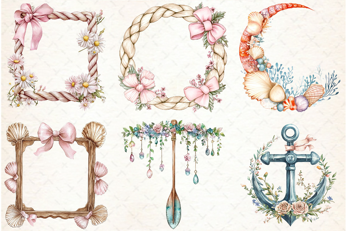 Coquette Coastal Fisherman Frame, an Illustration by Libby Wishes (Photo 3 of 12)