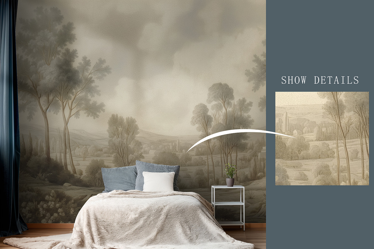 Hand drawn medieval style wallpaper, a Wallpaper Graphic by Muzi pear studio (Photo 10 of 11)