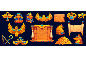 Ancient Egyptian treasures, an Object Illustration by Vector Tradition