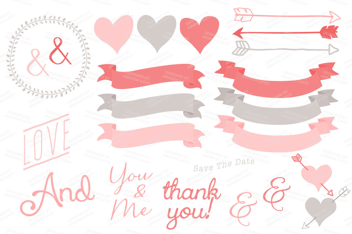 Coral Flower Heart Vectors & Clipart, an Illustration by Amanda Ilkov (Photo 4 of 4)