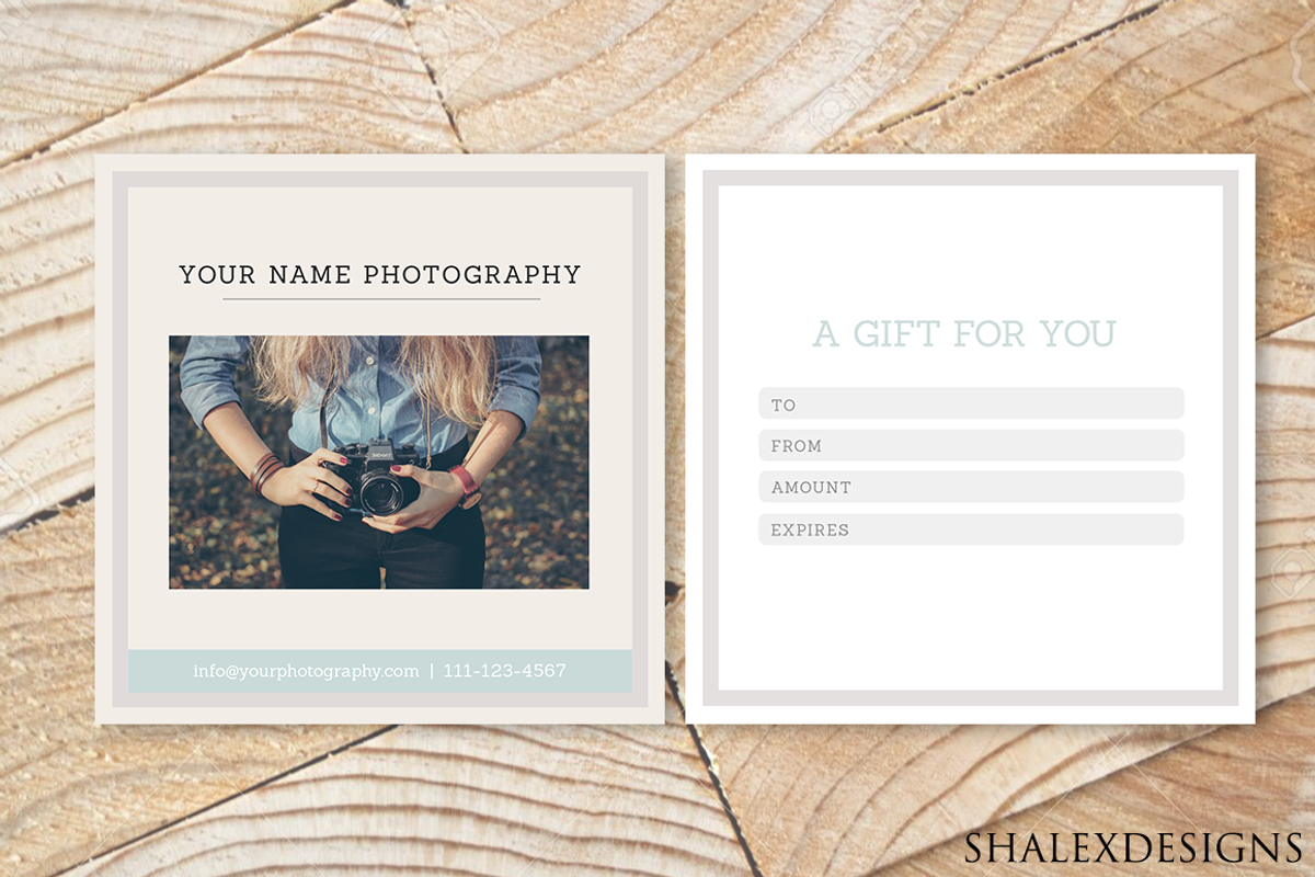 Photography Gift Card Template, a Card Template by ShalexDesigns